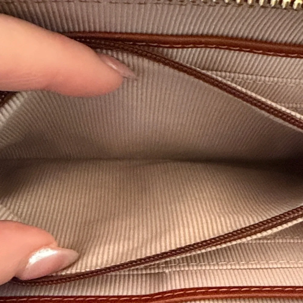 Margot New York Tan Leather Wristlet Wallet